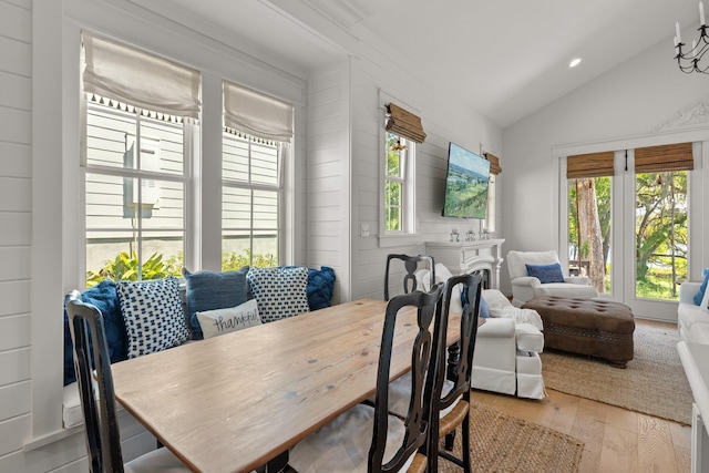 4318 Terebinth Trl, Tallahassee, FL 32317 - dining room with lofted ceiling, wood finished floors, and recessed lighting