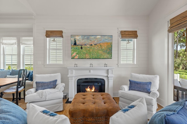 4318 Terebinth Trl, Tallahassee, FL 32317 - living area with a warm lit fireplace and wood finished floors
