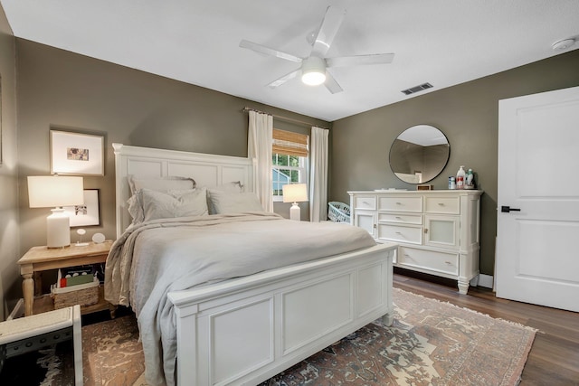 2809 Trebark Dr, Tallahassee, FL 32312 - bedroom with dark wood-style floors and ceiling fan