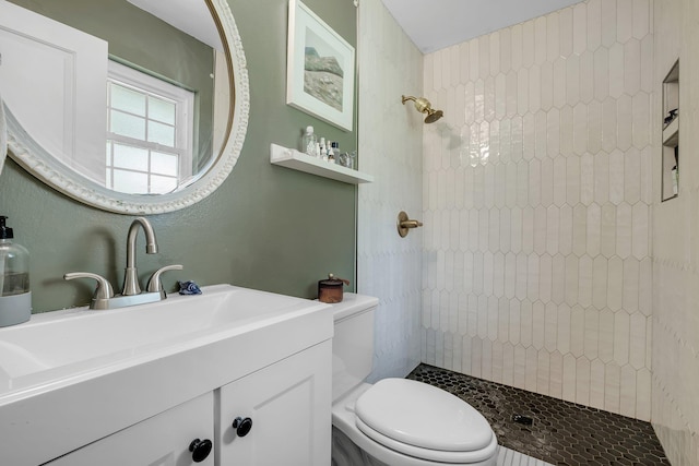 2809 Trebark Dr, Tallahassee, FL 32312 - bathroom featuring tiled shower and vanity