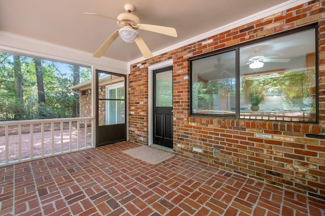 2003 Chuli Nene, Tallahassee, FL 32301 - unfurnished sunroom featuring a ceiling fan