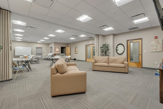 300 S Duval St Unit 612, Tallahassee, FL 32301 - living area with light colored carpet and a paneled ceiling