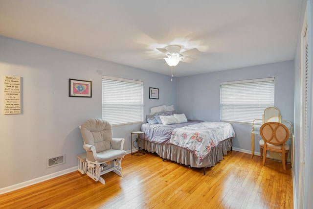 2310 Don Andres Ave, Tallahassee, FL 32304 - bedroom with light wood finished floors, baseboards, and ceiling fan