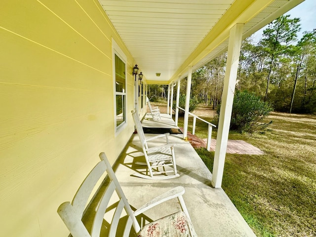 view of patio featuring covered porch