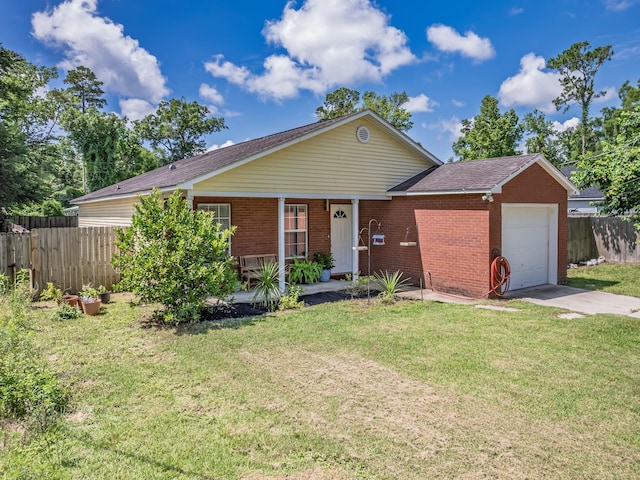 31 Sioux Trl, Crawfordville, FL 32327 - ranch-style home with a garage, brick siding, driveway, roof with shingles, and a porch