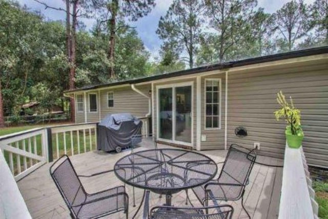 deck featuring area for grilling