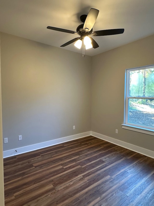 2725 Masterson Ln, Tallahassee, FL 32311 - unfurnished room with ceiling fan, baseboards, and dark wood finished floors