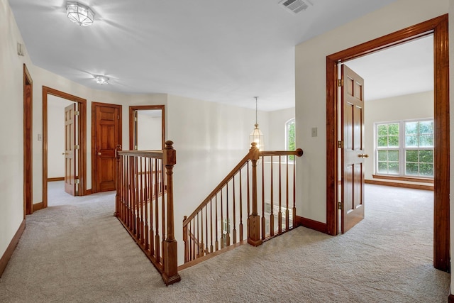 332 Winnstead Ct, Tallahassee, FL 32312 - corridor with an upstairs landing and carpet flooring