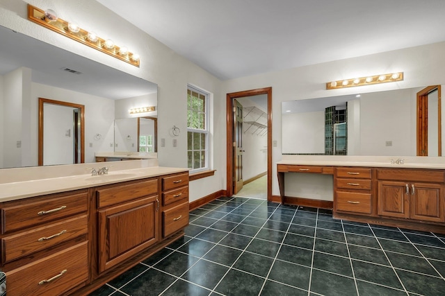 332 Winnstead Ct, Tallahassee, FL 32312 - bathroom with two vanities and tile patterned floors