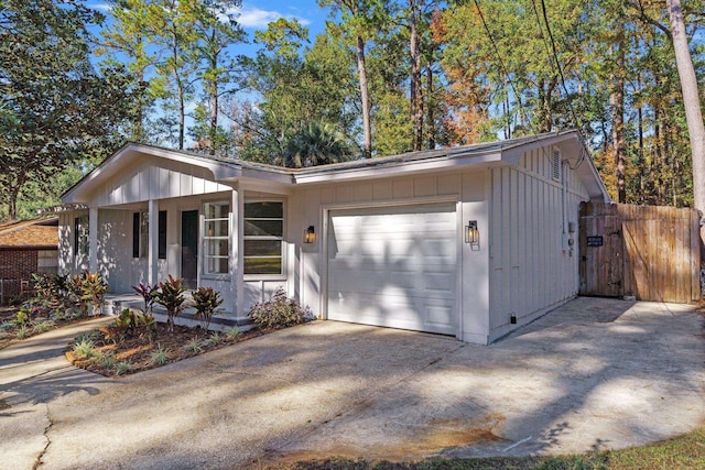 ranch-style home with a garage