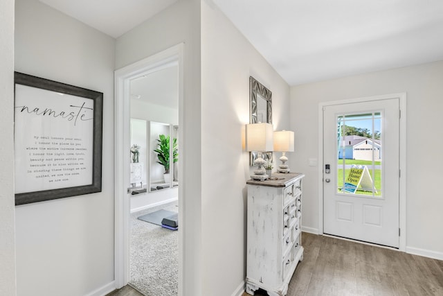 foyer featuring hardwood / wood-style floors