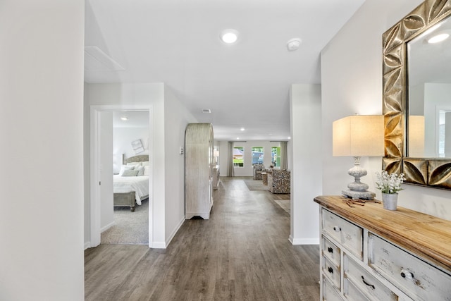 hall featuring light hardwood / wood-style flooring