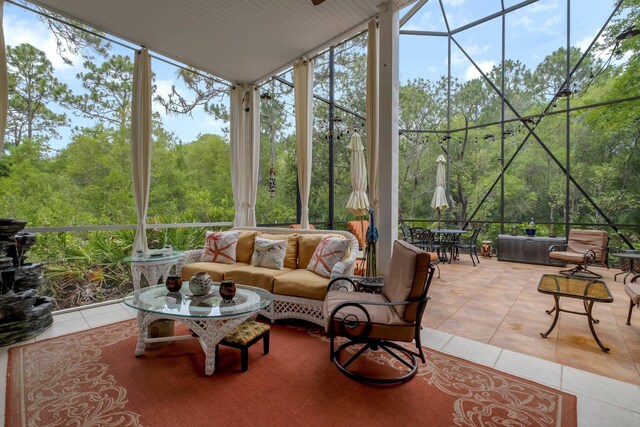 view of sunroom