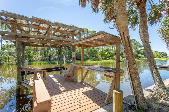 35 Sunrise Ln, Panacea, FL 32346 - dock with a water view and boat lift