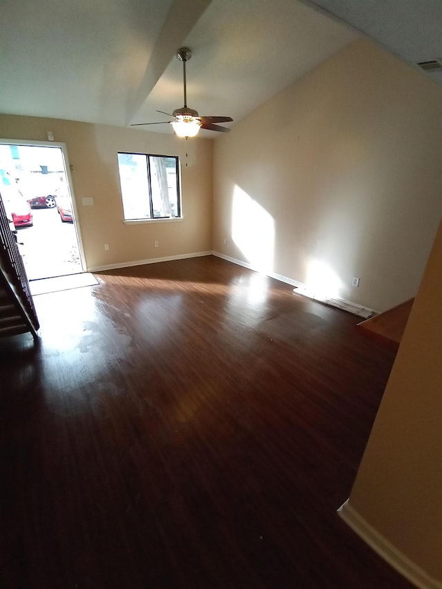 2441 Talco Hills Dr Unit C, Tallahassee, FL 32303 - unfurnished living room with hardwood / wood-style flooring and ceiling fan