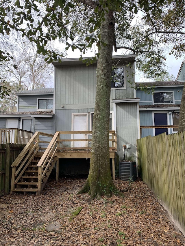 2441 Talco Hills Dr Unit C, Tallahassee, FL 32303 - back of house with a deck and central air condition unit