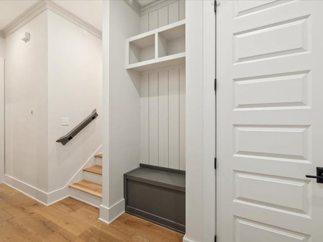 mudroom featuring light wood-type flooring