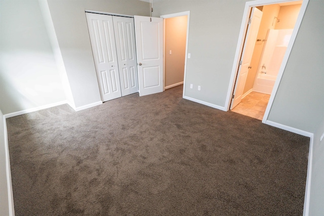 2253 Del Carmel Way, Tallahassee, FL 32303 - unfurnished bedroom featuring carpet flooring, a closet, baseboards, and ensuite bathroom