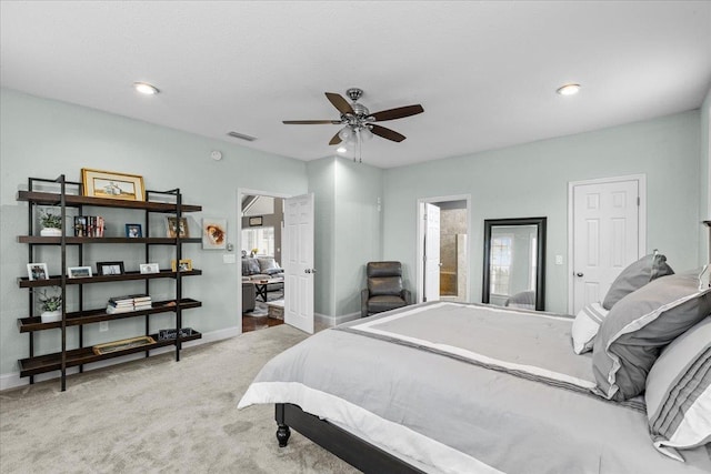7087 Valhalla Ranch Dr, Perry, FL 32348 - carpeted bedroom featuring recessed lighting and ceiling fan