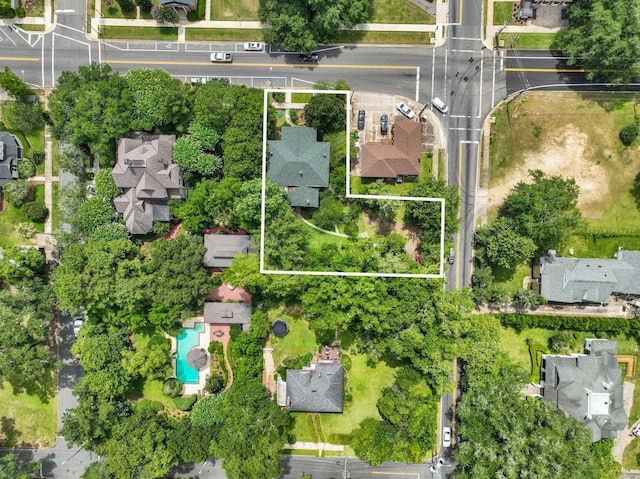 aerial view featuring a residential view