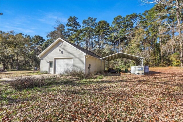 exterior space featuring a carport