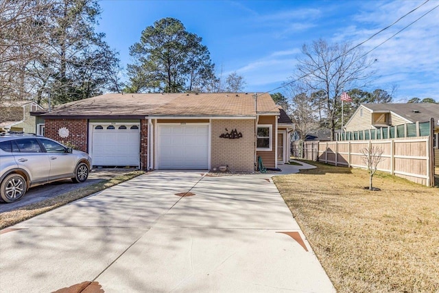 view of property exterior with a garage and a yard