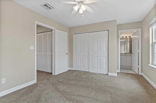 4075 Colleton Ct, Tallahassee, FL 32311 - unfurnished bedroom featuring carpet, connected bathroom, and ceiling fan
