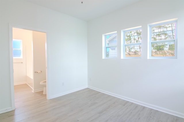 spare room with light hardwood / wood-style flooring and a wealth of natural light