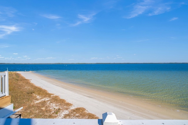 view of water feature featuring a view of the beach