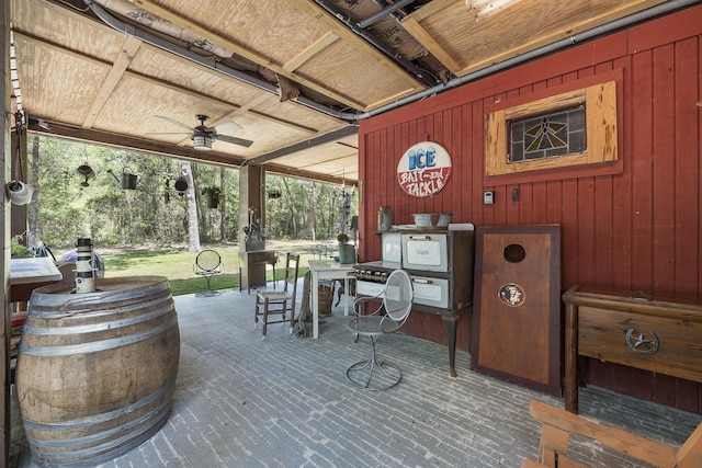 view of patio / terrace with ceiling fan