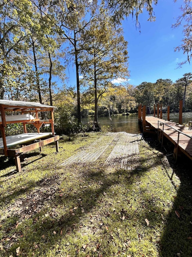 view of yard with a water view