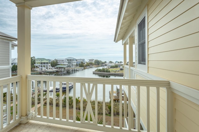 balcony with a water view