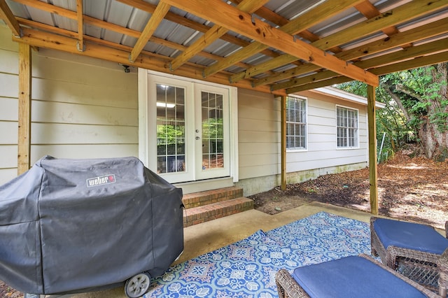 1816 Aaron Rd, Tallahassee, FL 32303 - view of patio with grilling area, entry steps, and french doors
