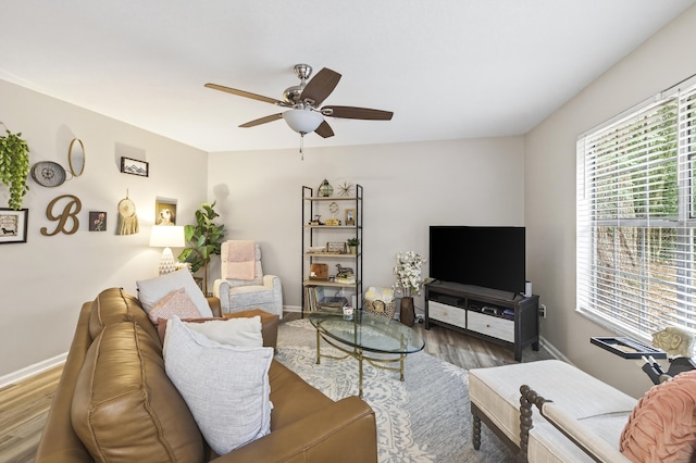 1816 Aaron Rd, Tallahassee, FL 32303 - living area featuring wood finished floors and a ceiling fan