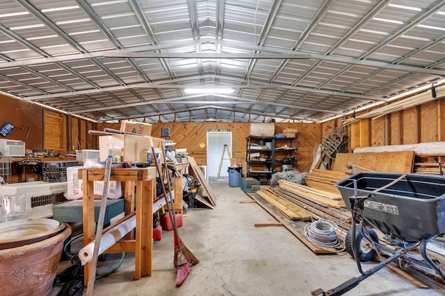 garage featuring metal wall
