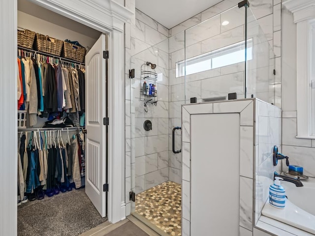 bathroom with independent shower and bath