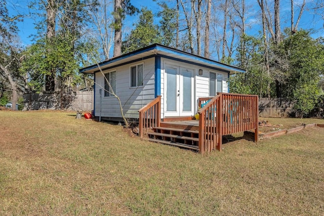 view of outdoor structure with fence private yard