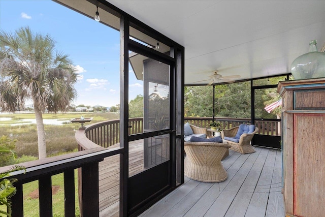 40 Carrol Dr, Crawfordville, FL 32327 - sunroom with ceiling fan