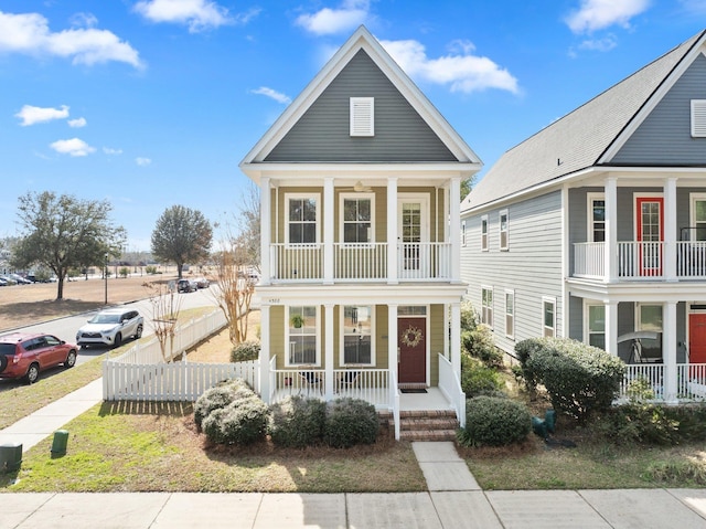 view of front of property with covered porch