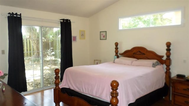 bedroom with vaulted ceiling