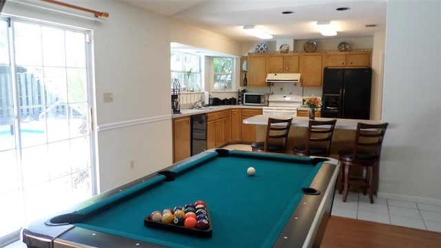 game room featuring sink and pool table