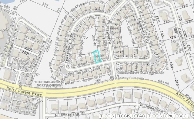 2942 Tewkesbury Trce, Tallahassee, FL 32309 - map showing property parcels