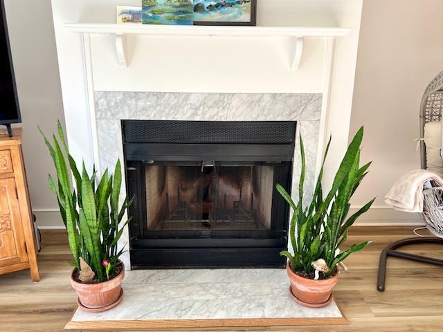 1814 Atlantis Pl, Tallahassee, FL 32303 - detailed view of a premium fireplace and wood finished floors