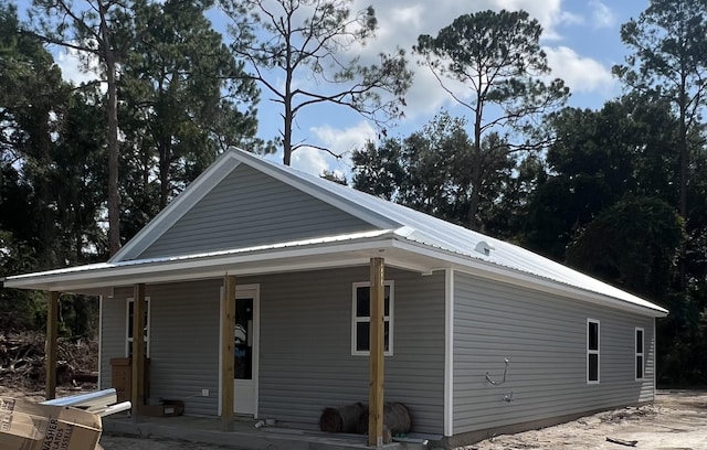 view of front of home with metal roof