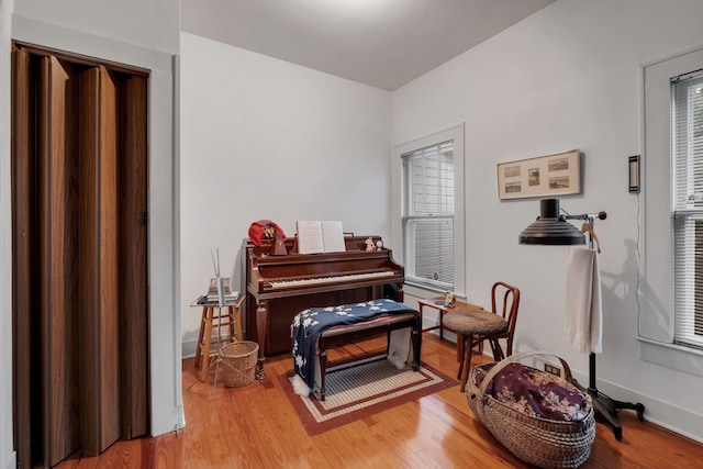 misc room with hardwood / wood-style floors