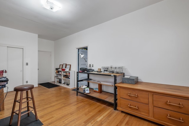 miscellaneous room with light hardwood / wood-style floors