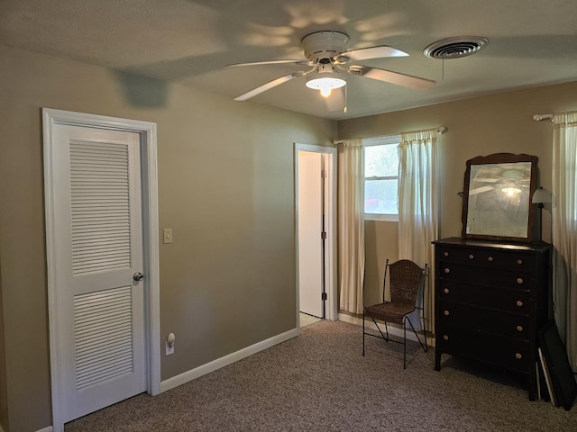819 Abbiegail Dr, Tallahassee, FL 32303 - living area with ceiling fan, carpet, and baseboards