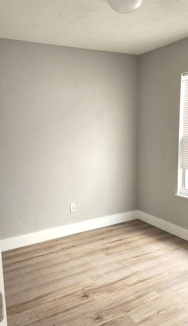 unfurnished room featuring light wood-type flooring