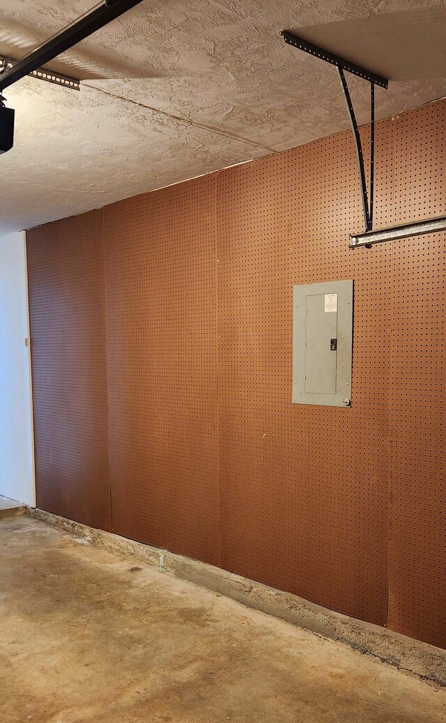 basement with electric panel