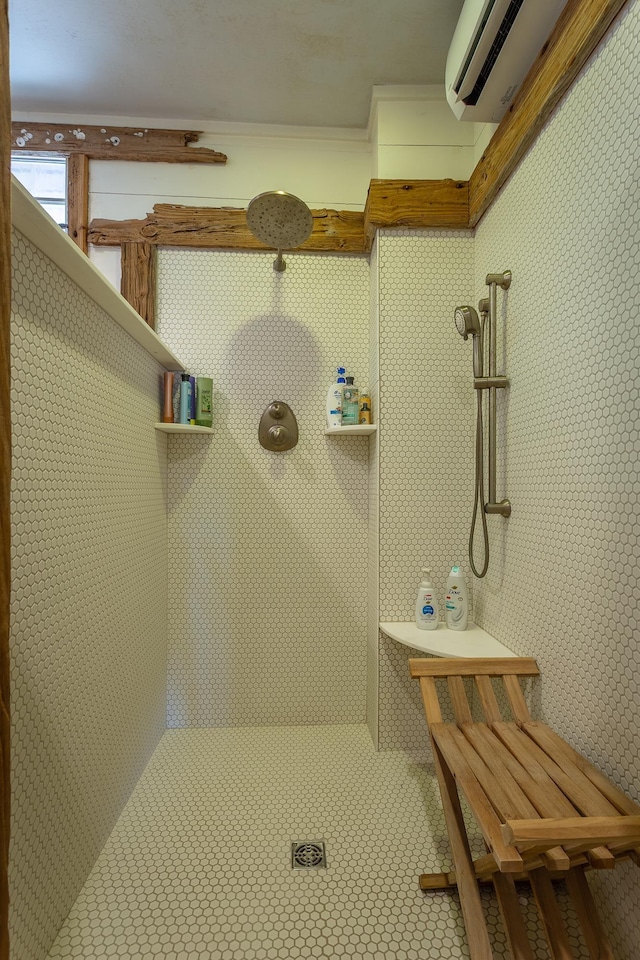 bathroom featuring a wall mounted air conditioner